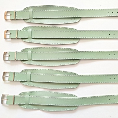 barexový řemen 14mm s podložkou, barva Pistácie, užší spona !!!