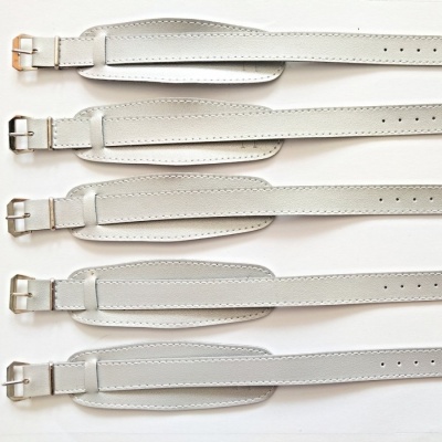 barexový řemen 14mm s podložkou, stříbrný Barex, širší spona !!!