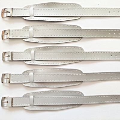 barexový řemen 14mm s podložkou, stříbrný Barex, užší spona !!!