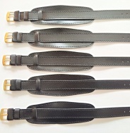 barexový řemen 14mm s podložkou, černý Barex, zlacená spona !!!