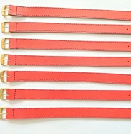 barexový řemen 14mm bez podložky, červeno-oranžový, zlacená spona