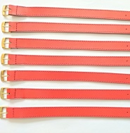 barexový řemen 14mm bez podložky, červeno-oranžový, zlacená spona