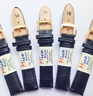 černý řemen Mico 18mm, vyšší varianta, zlacená spona !!!