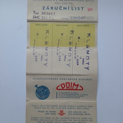Záruční list 50 043 1
