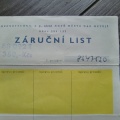 Originální záruční list