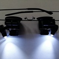hodinářské brýle s LED - 20x zvětšení