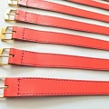barexový řemen 14mm bez podložky, červeno-oranžový, zlacená spona