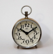 budík Prim B 71, jako nový, funkční, oranžový, malý