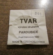 SKLO TVAR PARDUBICE - 346, NEPOUŽITÉ ORIGINÁLNÍ