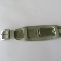 KHAKI - SVĚTLÝ ŘEMÍNEK NA HODINKY S PODLOŽKOU - VHODNÝ PRO ALERGIKY - 18mm