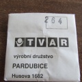 SKLO TVAR PARDUBICE - 262, NEPOUŽITÉ ORIGINÁLNÍ