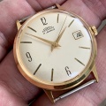 Elegantné pozlátene hodinky Prim cal 68 v top zbierkovom stave, priemer púzdra 34mm