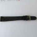 RETRO ŘEMÍNEK -  ČERNÝ, KOŽENÝ, CHROMOVANÁ SPONA, 18mm