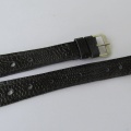 RETRO ŘEMÍNEK -  ČERNÝ, KOŽENÝ, CHROMOVANÁ SPONA, 18mm