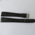 RETRO ŘEMÍNEK -  ČERNÝ, KOŽENÝ, CHROMOVANÁ SPONA, 18mm