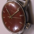 NÁRAMKOVÉ HODINKY "PRIM" 17 jewels ČERVENÝ ciferník - funkční