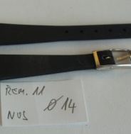 NOS silikonový řemínek č. 11 černý 14 mm se stříbrnou sponou