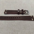 Tmavě hnědý kožený řemínek 18 mm, ručně šitý