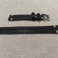 Černý kožený řemínek 18 mm, ručně šitý