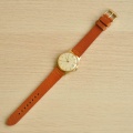Hnědý kožený řemínek 18 mm, ručně šitý