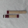 Italský bordó kožený řemínek 18 mm, spona ocel
