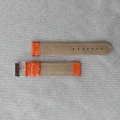 Italský oranžový kožený řemínek 20 mm, spona ocel