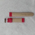 Italský červený kožený řemínek 20 mm, spona ocel